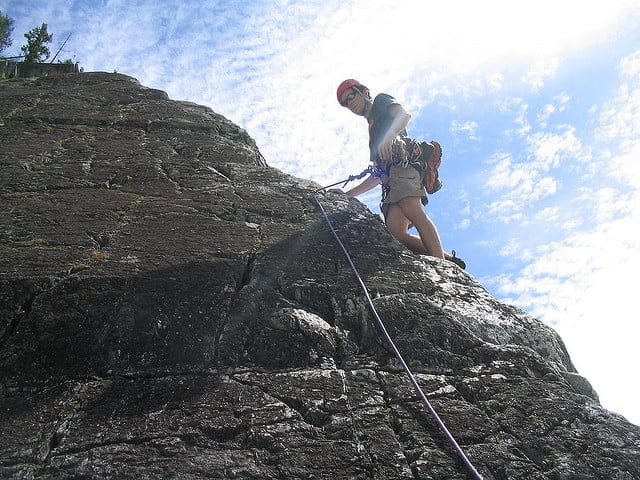 sport lead climbing