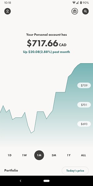 Wealthsimple Trade interface