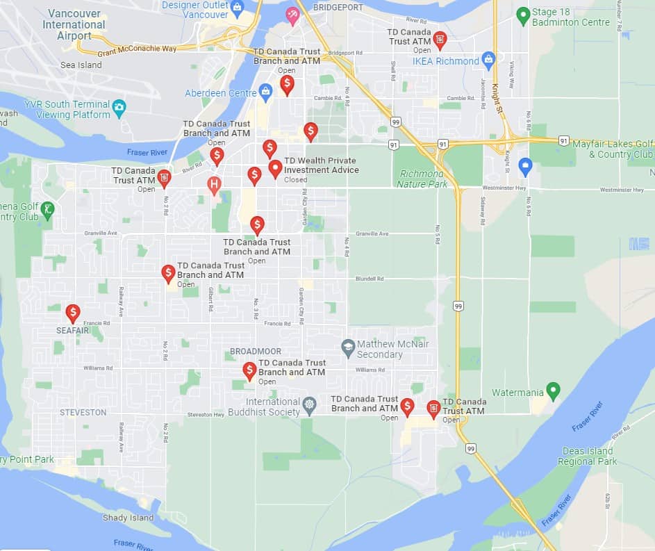 TD branch locations in Richmond