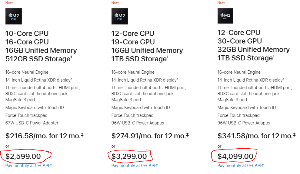 14 inch MacBook pricing