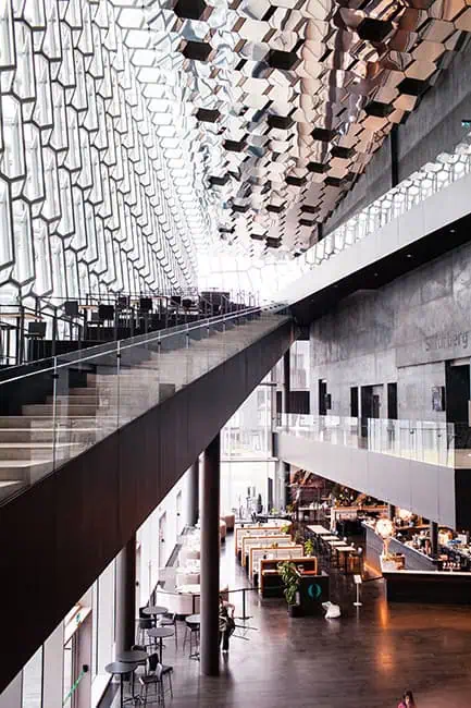 Inside Harpa Concert Hall.