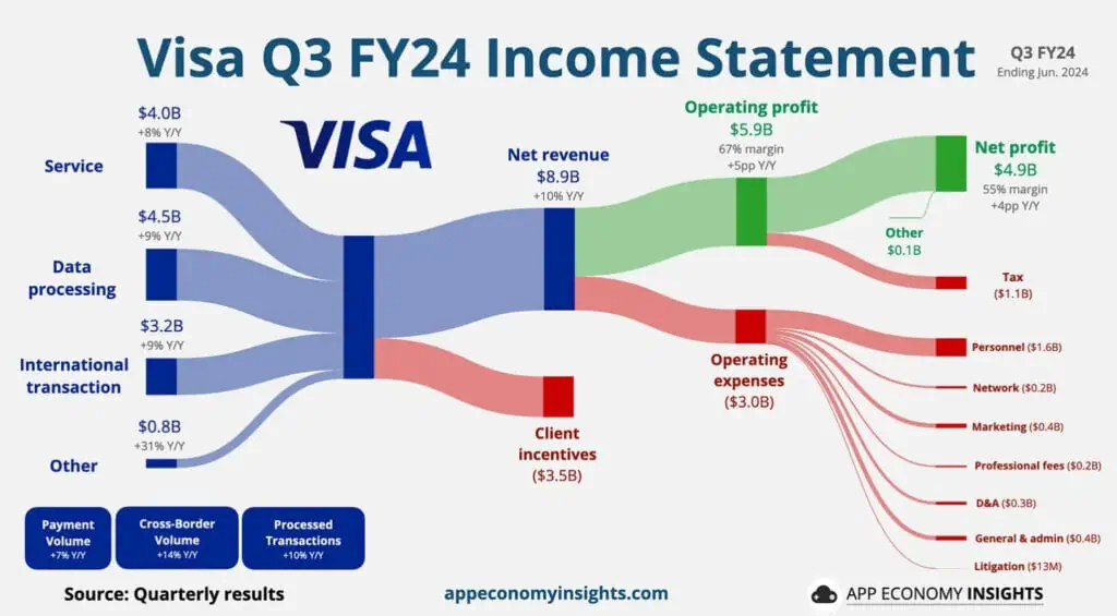 Visa Income Statement visualized