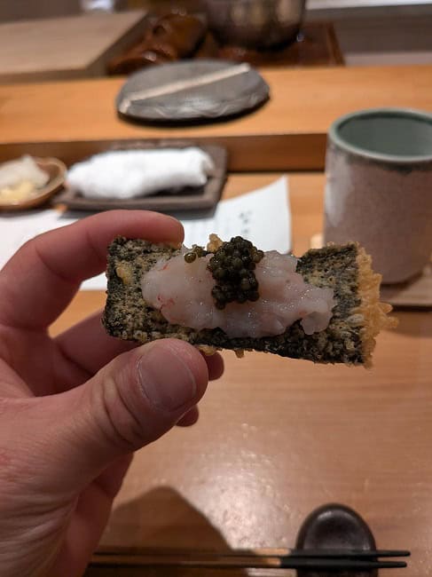 One of the dishes at omakase