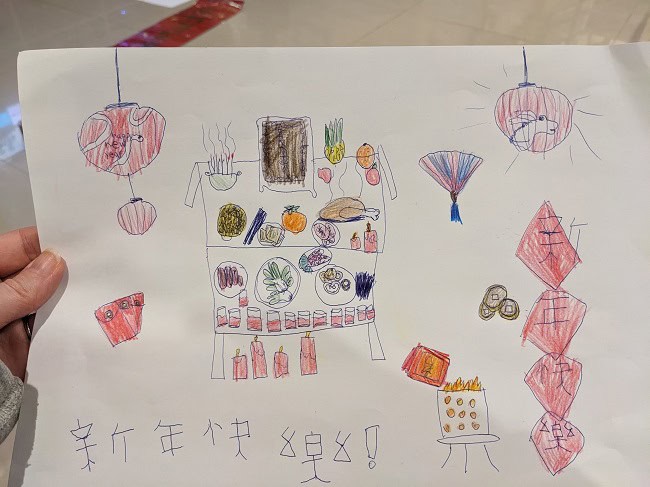 Kid 2.0 drew this to celebrate the Lunar New Year
