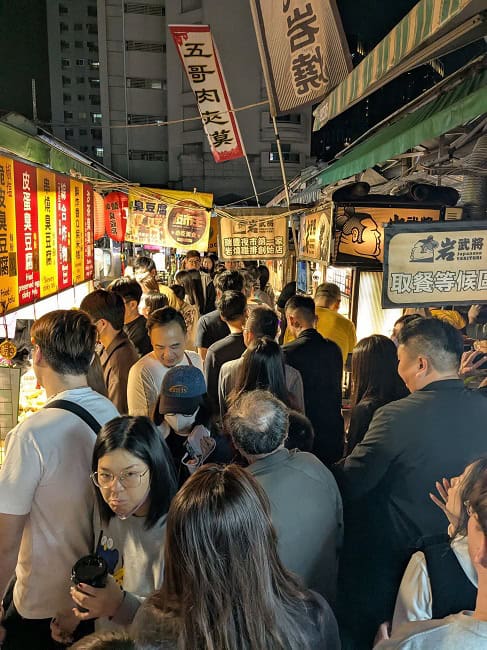 It wasn’t a pleasant experience having to walk through this crowd at Ruifeng Night Market 
