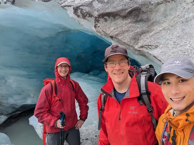 Standing on top of the wobbly ice structure
